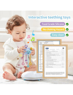 Juguete Montessori de Tirar ETETOO - Silicona Alimentaria Azul 2