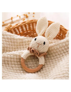Sonajero de Madera Chriswell Conejo para Bebés 32g