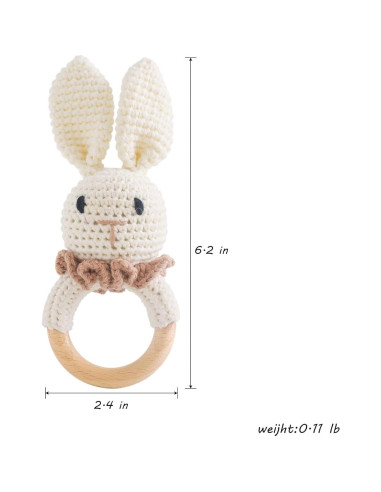 Sonajero de Madera Chriswell Conejo para Bebés 32g