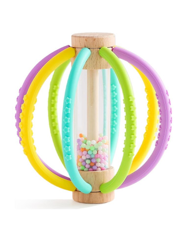 Sonajero de Silicona y Madera para Bebés - Yunhe Xinqiao