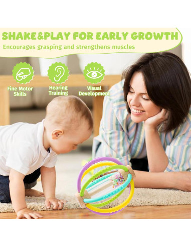 Sonajero de Silicona y Madera para Bebés - Yunhe Xinqiao