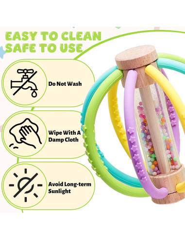 Sonajero de Silicona y Madera para Bebés - Yunhe Xinqiao