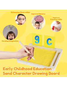 Bandeja de Arena Montessori de Madera para Niños 22.5x18cm 2