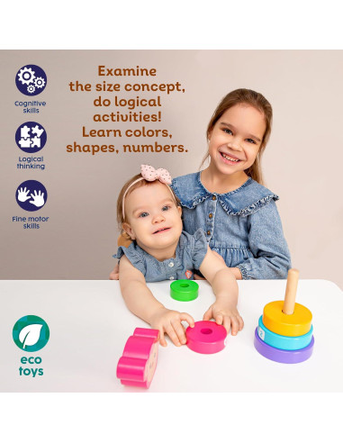 Juguete de Apilamiento de Madera Kids Hits Mono 11.5x23.1cm