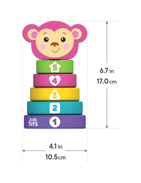 Juguete de Apilamiento de Madera Kids Hits Mono 11.5x23.1cm