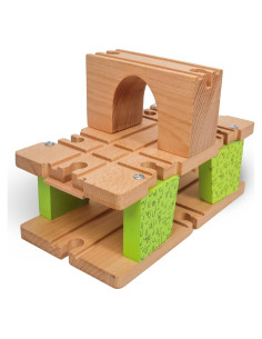 Puente de Madera de 3 Niveles Trenes Locos - Accesorios de Juego