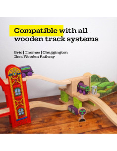 Puente de Madera de 3 Niveles Trenes Locos - Accesorios de Juego 2