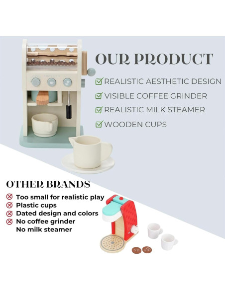 Juego de Café de Madera Toodly - Set Imaginativo para Niños
