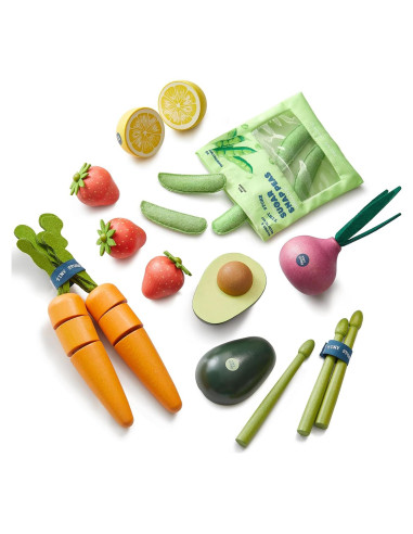 Conjunto de Juguetes de Cocina Montessori Tiny Land - 7PCS Frutas y Verduras de Madera
