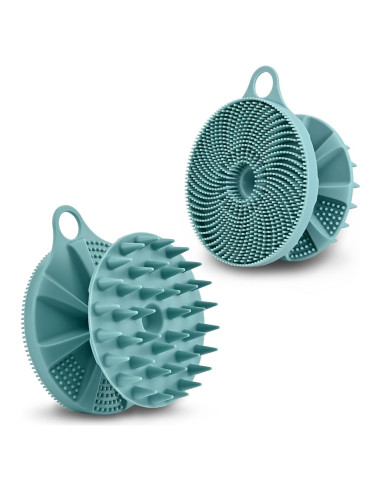 Cepillo de Ducha Silicona 2 en 1 INNERNEED Verde Oscuro