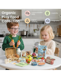 Conjunto de Juguetes de Cocina Montessori Tiny Land - 7PCS Frutas y Verduras de Madera 2