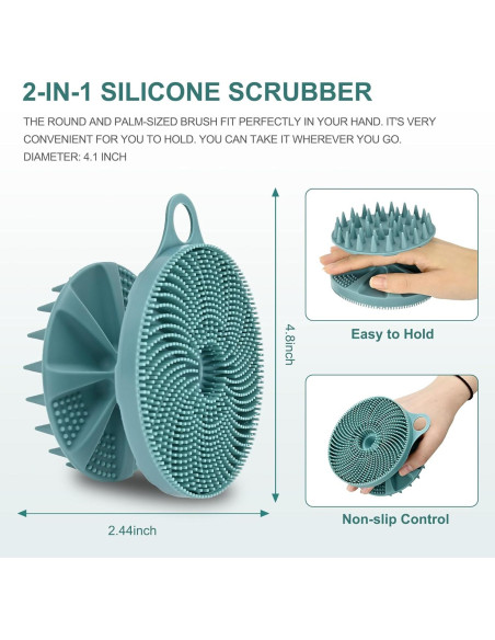 Cepillo de Ducha Silicona 2 en 1 INNERNEED Verde Oscuro Cepillo de Ducha Silicona 2 en 1 INNERNEED Verde Oscuro