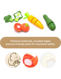 Set de Verduras para Cortar UMU - Juguete de Madera 17 Piezas 2