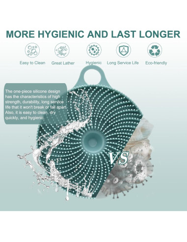 Cepillo de Ducha Silicona 2 en 1 INNERNEED Verde Oscuro