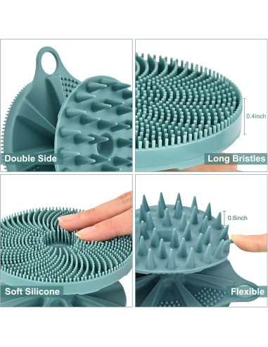 Cepillo de Ducha Silicona 2 en 1 INNERNEED Verde Oscuro