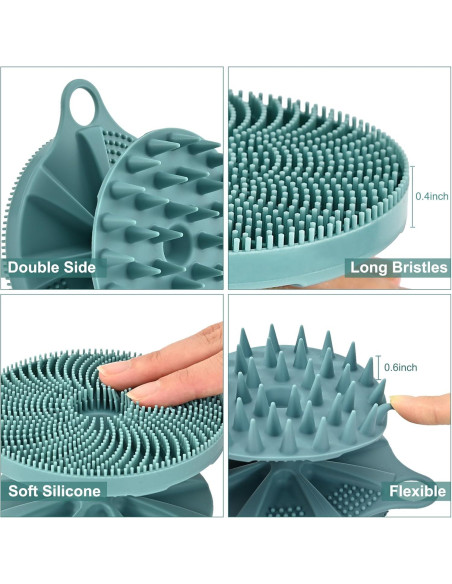 Cepillo de Ducha Silicona 2 en 1 INNERNEED Verde Oscuro Cepillo de Ducha Silicona 2 en 1 INNERNEED Verde Oscuro