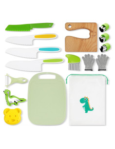 Juego de Cuchillos para Niños HAIMST 15 Piezas Seguro y Colorido