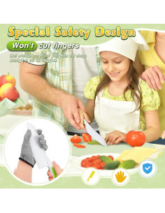 Juego de Cuchillos para Niños HAIMST 15 Piezas Seguro y Colorido 2