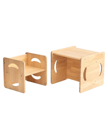 Juego de Mesa y Sillas de Madera Montessori CYMF - 38x36x33.6 cm