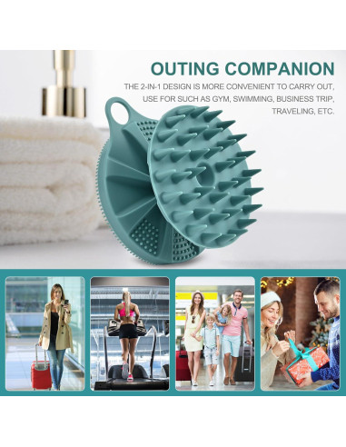 Cepillo de Ducha Silicona 2 en 1 INNERNEED Verde Oscuro