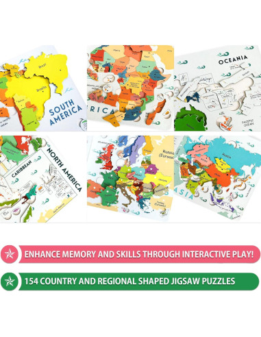 Libro de Rompecabezas Geográficos Mnemotecnia ML-1 154 Piezas