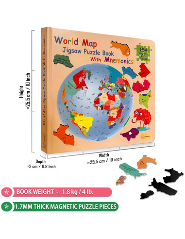 Libro de Rompecabezas Geográficos Mnemotecnia ML-1 154 Piezas