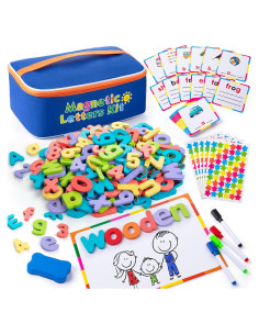 Juego de Letras Magnéticas Sundaymot 310 Piezas Madera