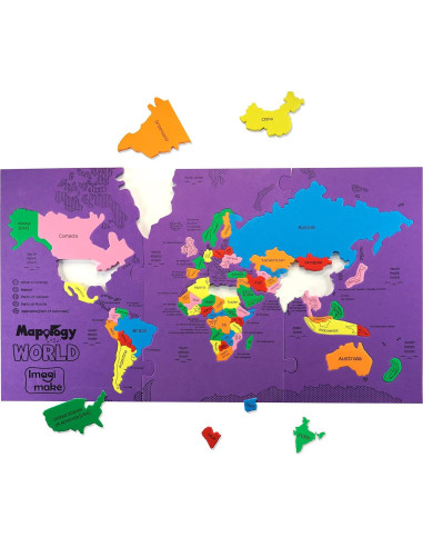 Rompecabezas Mapa del Mundo Imagimake 65 Piezas 5 Años+