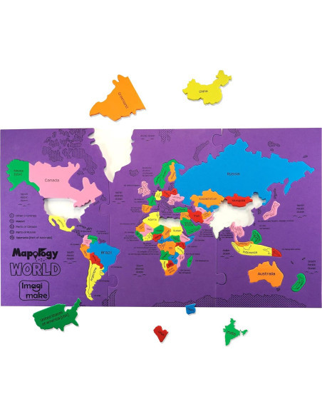 Rompecabezas Mapa del Mundo Imagimake 65 Piezas 5 Años+