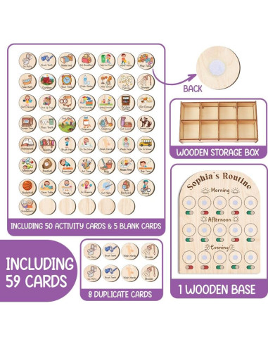 Tabla de Rutina Diaria de Madera TinyKidz 38x28 cm