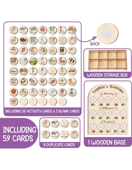 Tabla de Rutina Diaria de Madera TinyKidz 38x28 cm