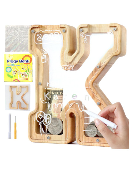 Banca de Cerdo de Letras Weallbuy para Niños Personalizada