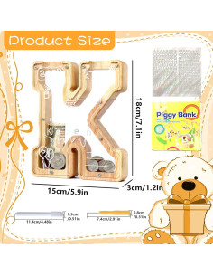 Banca de Cerdo de Letras Weallbuy para Niños Personalizada 2