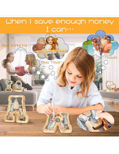 Banca de Cerdo de Letras Weallbuy para Niños Personalizada