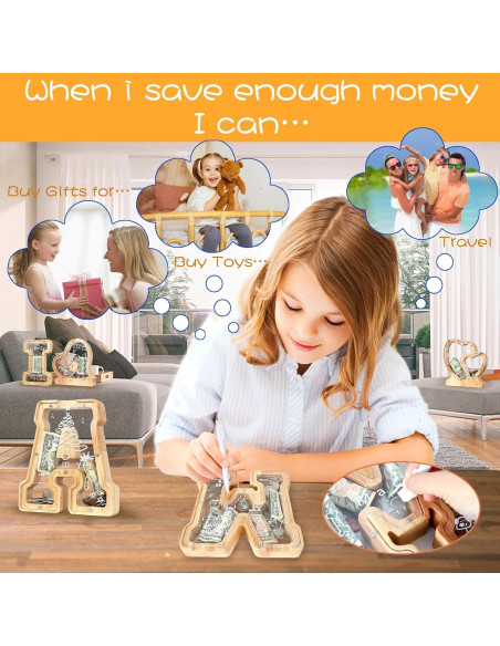 Banca de Cerdo de Letras Weallbuy para Niños Personalizada