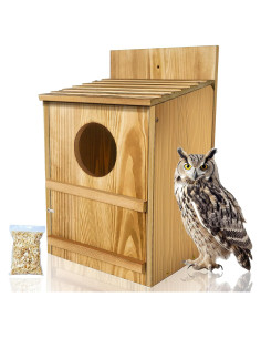 Casa de Búhos de Madera MAYETORI 22.86x19.05x37.85 cm