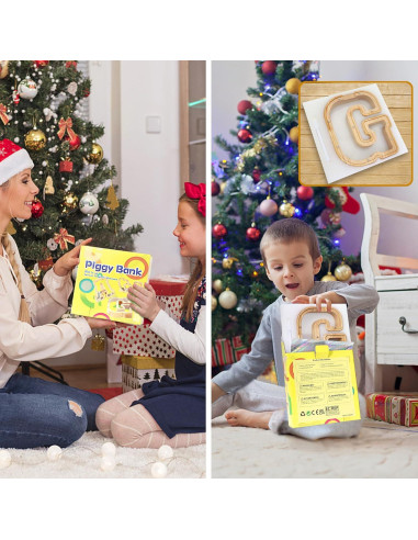 Banca de Cerdo de Letras Weallbuy para Niños Personalizada