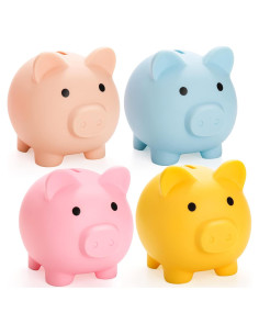 Alcancías de Plástico en Forma de Cerdo ZEAYEA - 4 Piezas