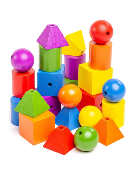 Constructor Sensorial de Perlas de Madera Stages - 96 Piezas