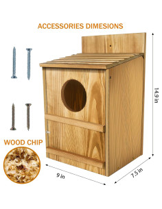 Casa de Búhos de Madera MAYETORI 22.86x19.05x37.85 cm 2