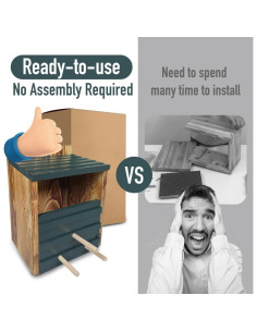 Casa de Búho para Exterior JJI 24.89x17.78cm Madera de Cedro 2