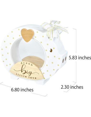 Alcancía de Madera Sólida I'M con Vientre Transparente