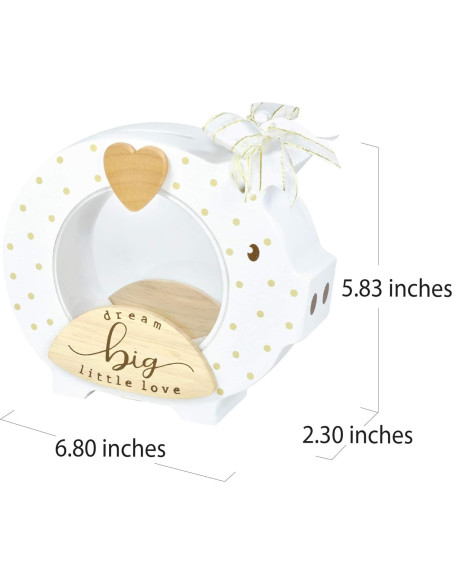 Alcancía de Madera Sólida I'M con Vientre Transparente