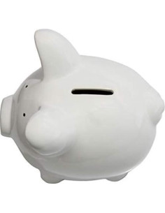 Hucha de Cerámica para Niños Cerdo Blanco KOHIENWO 15 cm 2