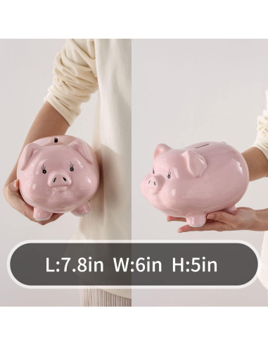 Alcancía Cerámica Rosa 20x17x13 cm PIG WORLD