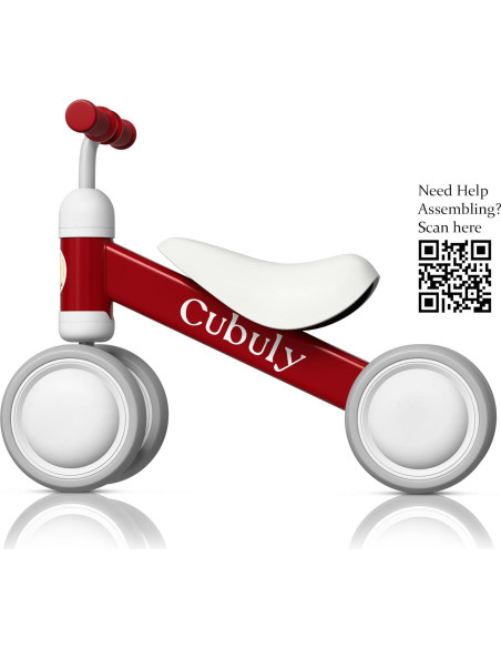 Bicicleta de Equilibrio CUBULY Roja para Niños 12-36 Meses