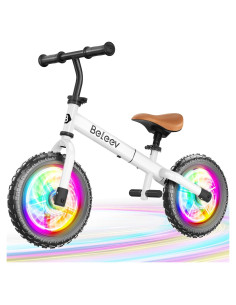 Bicicleta de Equilibrio BELEEV para Niños 2-5 Años 12" Ruedas LED