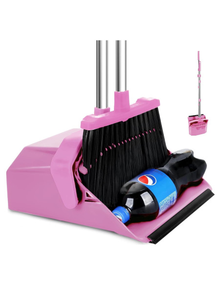 Juego de Escoba y Recogedor Tiumso Rosa 51" para Limpieza