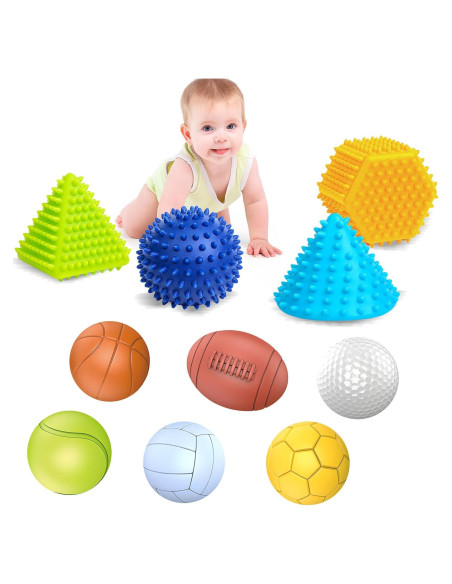 Juguetes Montessori ROHSCE - 6 Pelotas Sensoriales para Bebés
