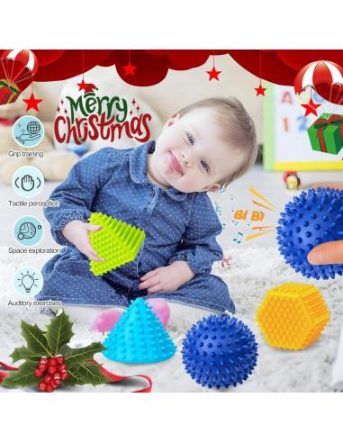 Juguetes Montessori ROHSCE - 6 Pelotas Sensoriales para Bebés